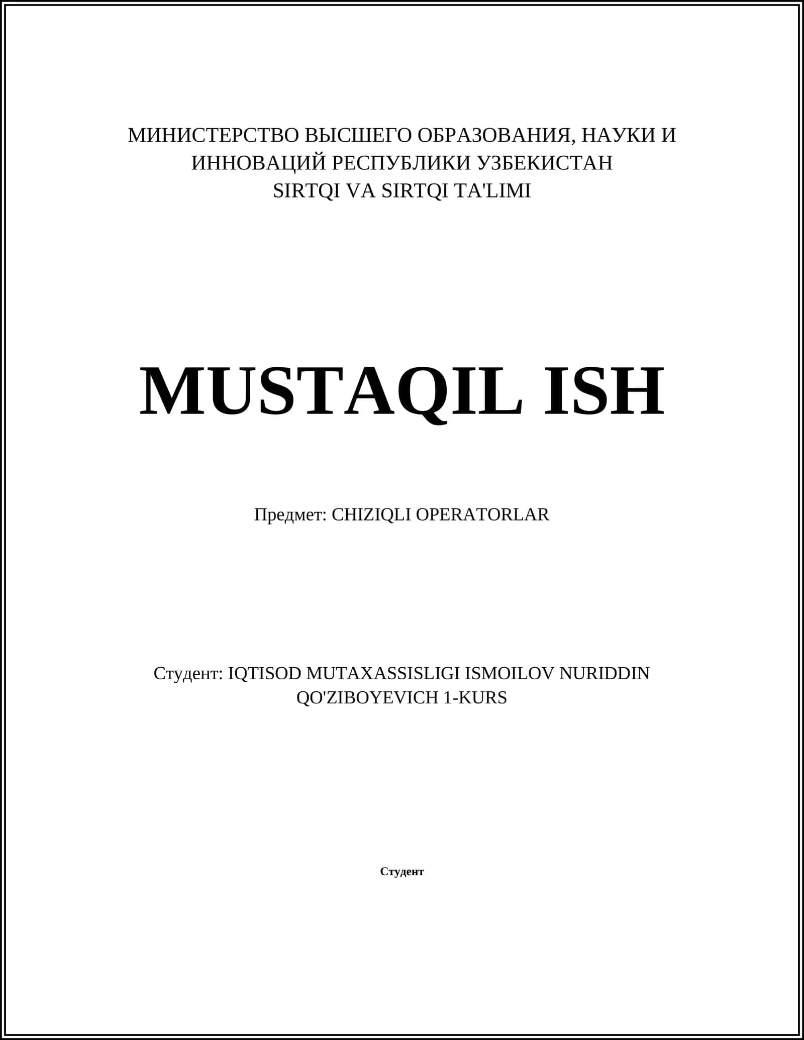 CHIZIQLI OPERATORLAR 1