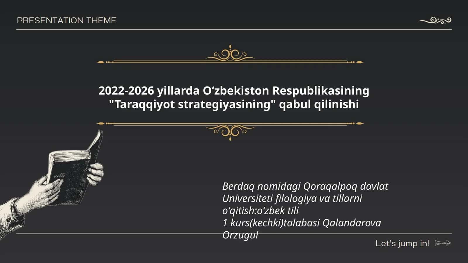 Filologiya va tillarni oʻqitish:oʻzbek tili 1