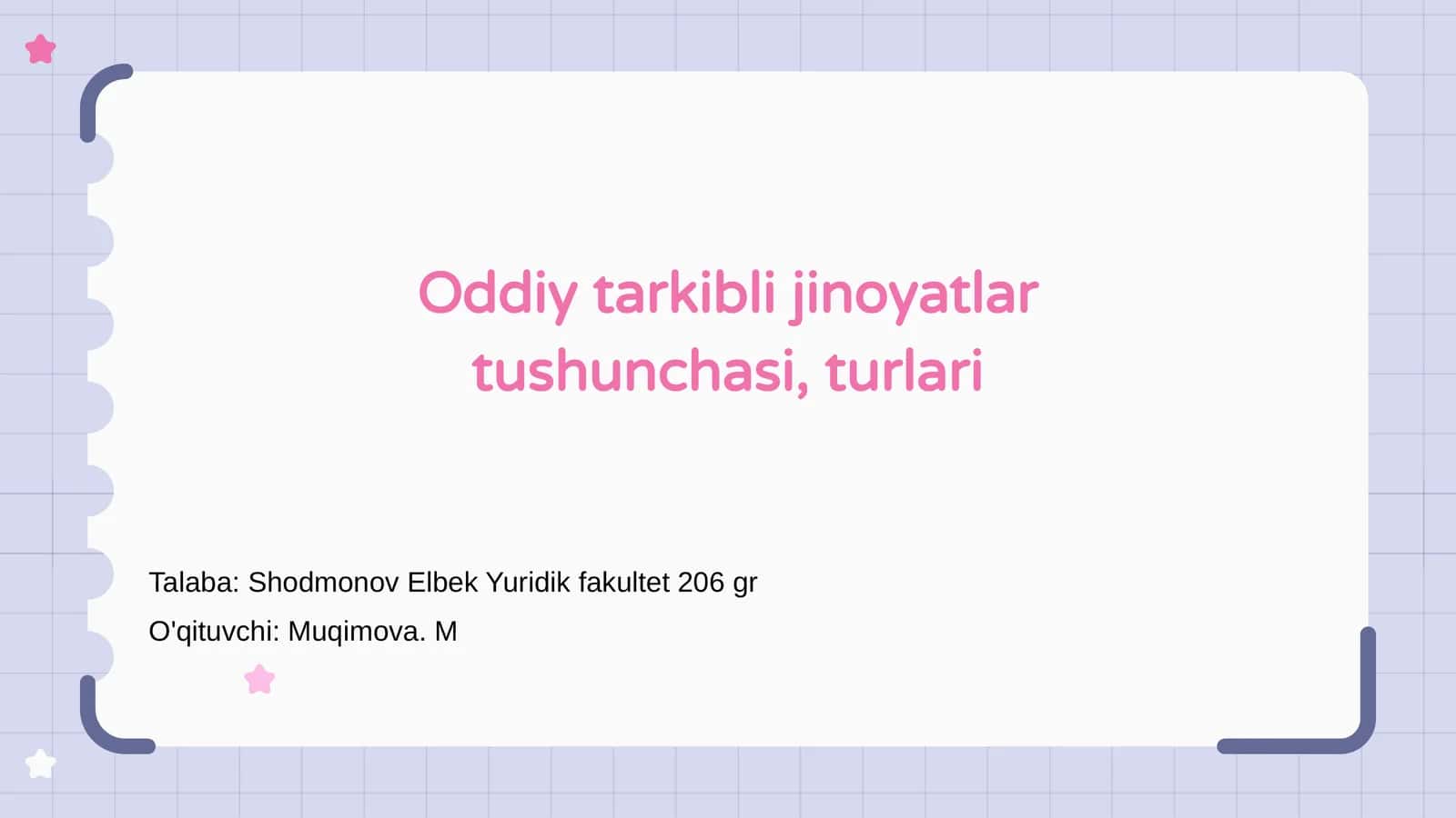Oddiy tarkibli jinoyatlar tushunchasi 1