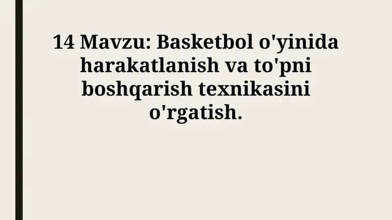 Harakat va To'p Boshqarish Texnikalari 1