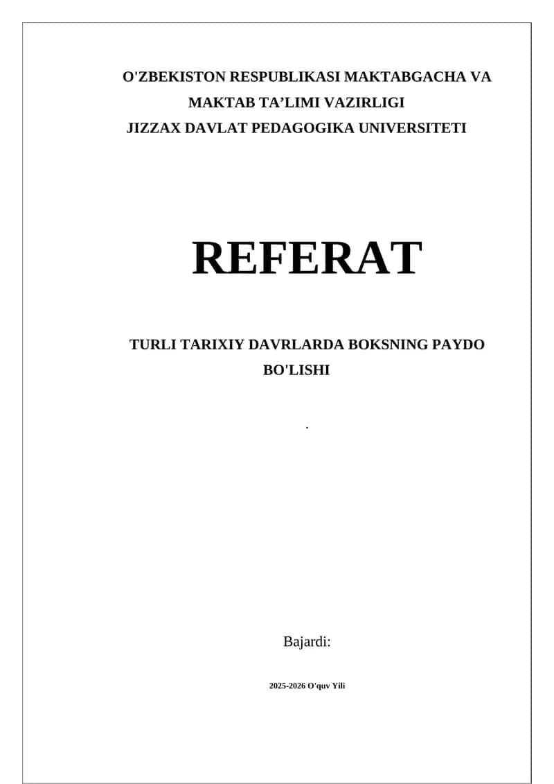 Boksning Dastlabki Tarixi 1