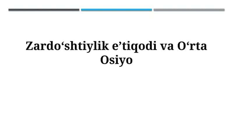 Zardushtiylikning kelib chiqishi 1