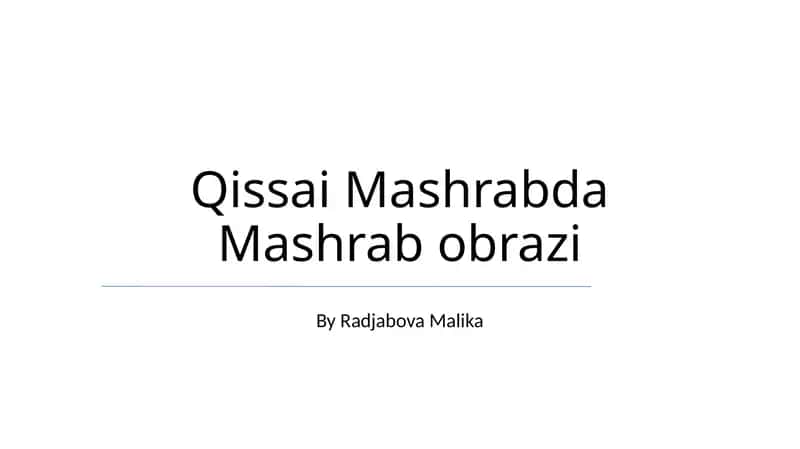 Qissai Mashrabda Mashrab obrazi 1