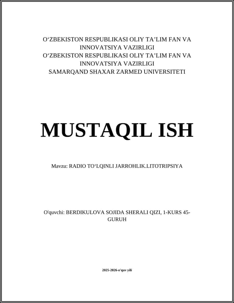RADIO TOʻLQINLI JARROHLIK.LITOTRIPSIYA 1
