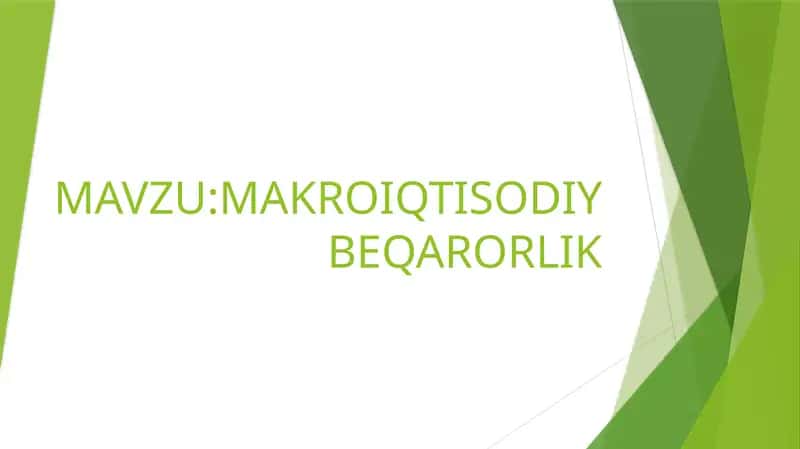 MAKROIQTISODIY BEQARORLIK 1