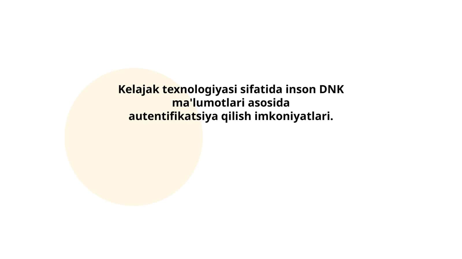 Kelajak texnologiyasi sifatida inson DNK ma'lumotlari asosida autentifikatsiya qilish imkoniyatlari 1
