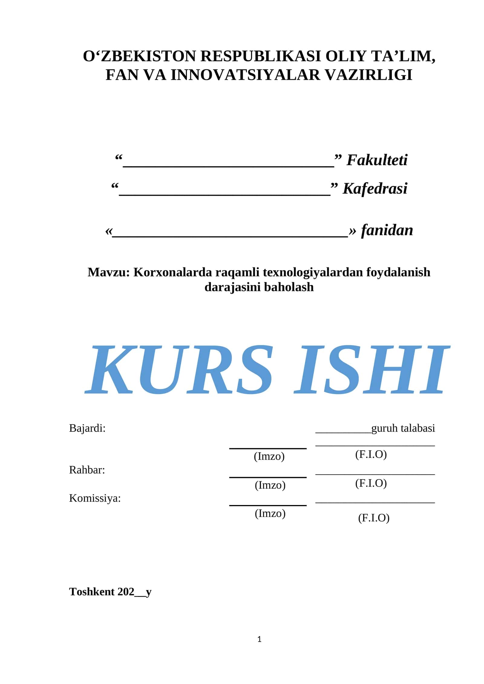 Korxonalarda raqamli texnologiyalardan foydalanish darajasini baholash 1