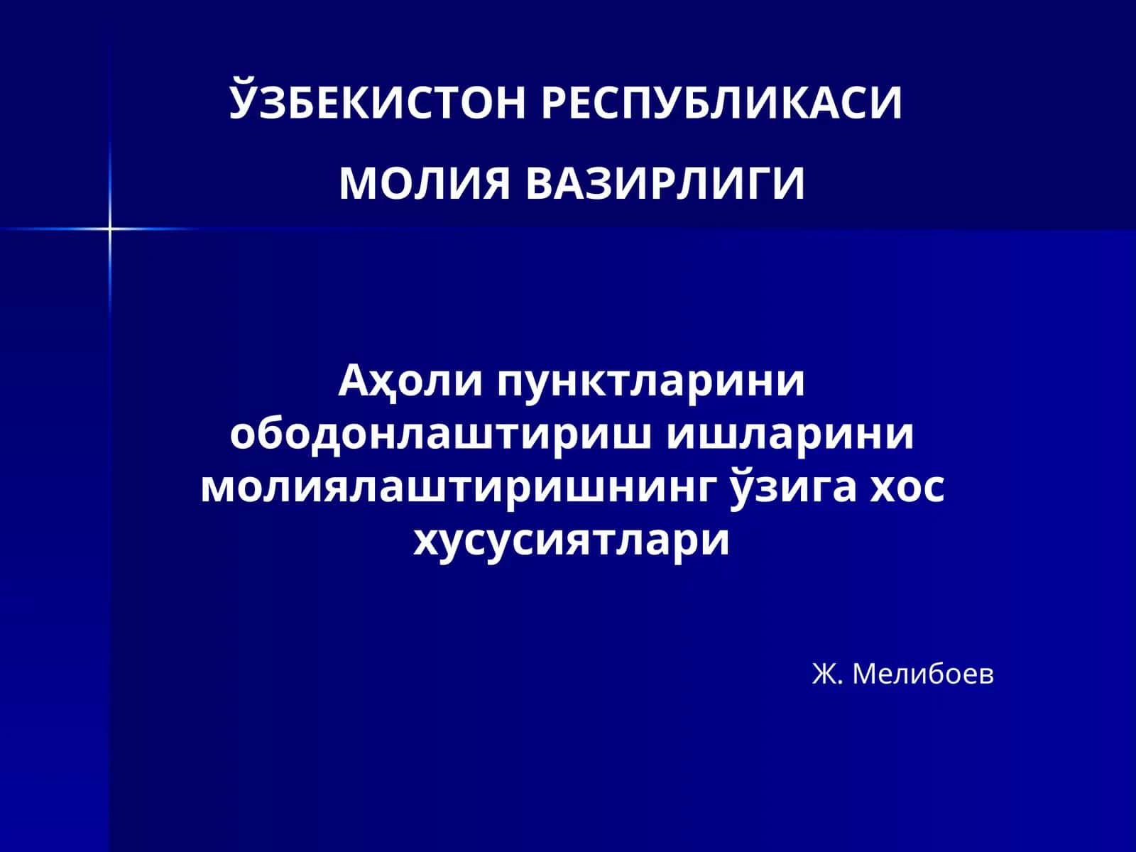 Аҳоли пунктларини ободонлаштириш ишларини молиялаштиришнинг ўзига хос хусусиятлари 1
