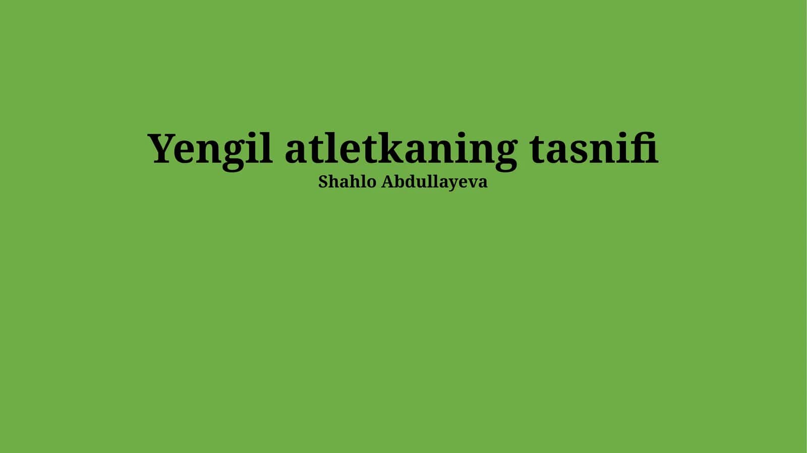 Yengil atletkaning tasnifi 1