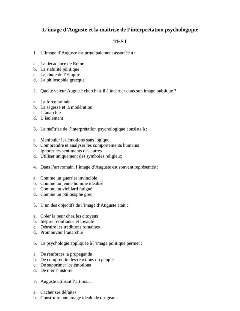 L’image d’Auguste et la maîtrise de l’interprétation psychologique 1