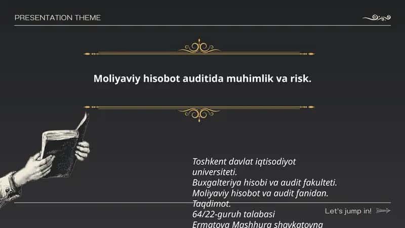 Moliyaviy hisobot auditida muhimlik va risk 1