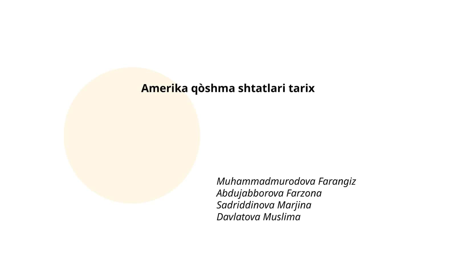 Amerika qòshma shtatlari tarix 1