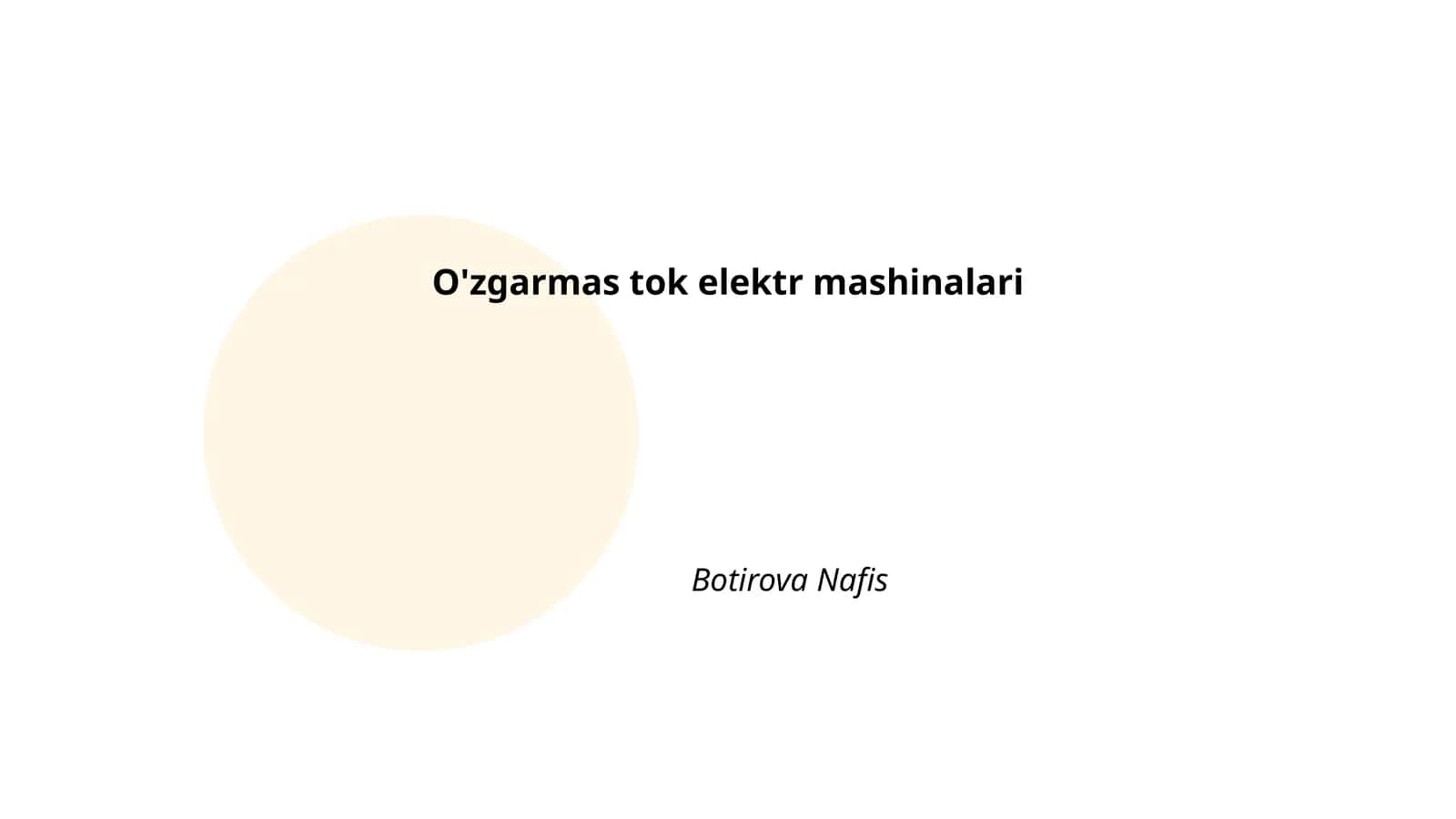 O'zgarmas tok elektr mashinalari 1