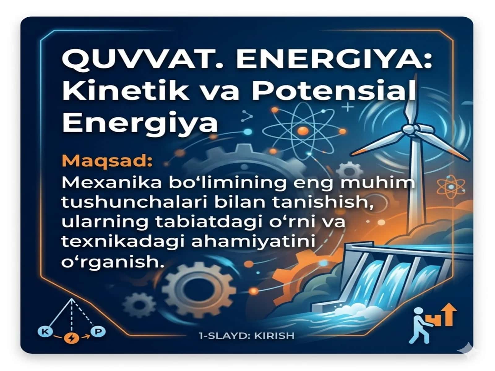 Quvvat. Energiya: kinetik va potensial energiya.fiz 1