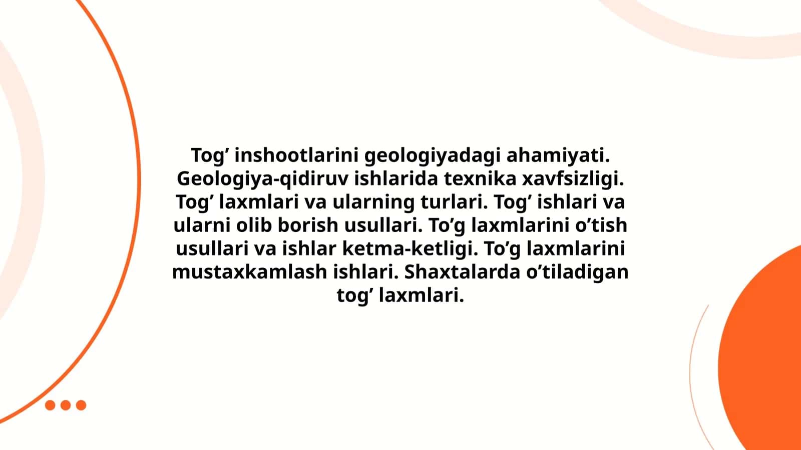 Tog’ inshootlarining geologiya-dagi ahamiyati 1
