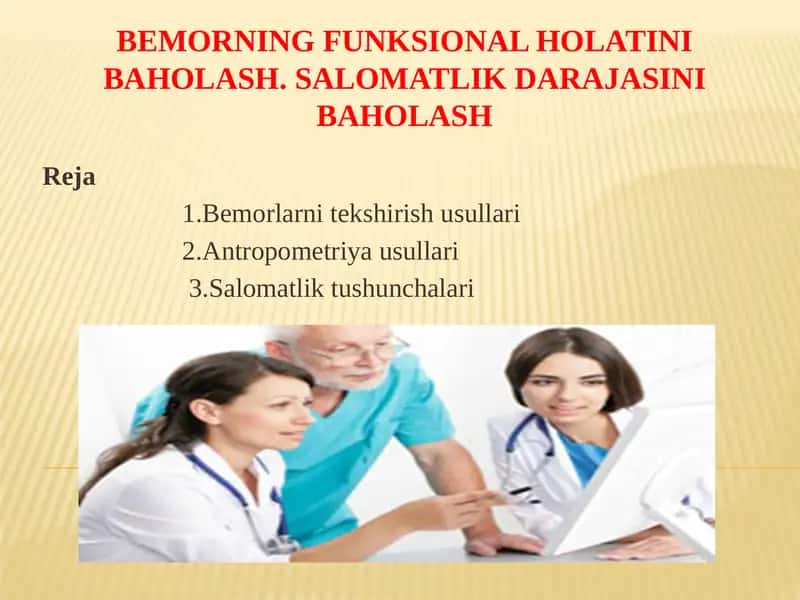 Salomatlik darajasini baholash 1