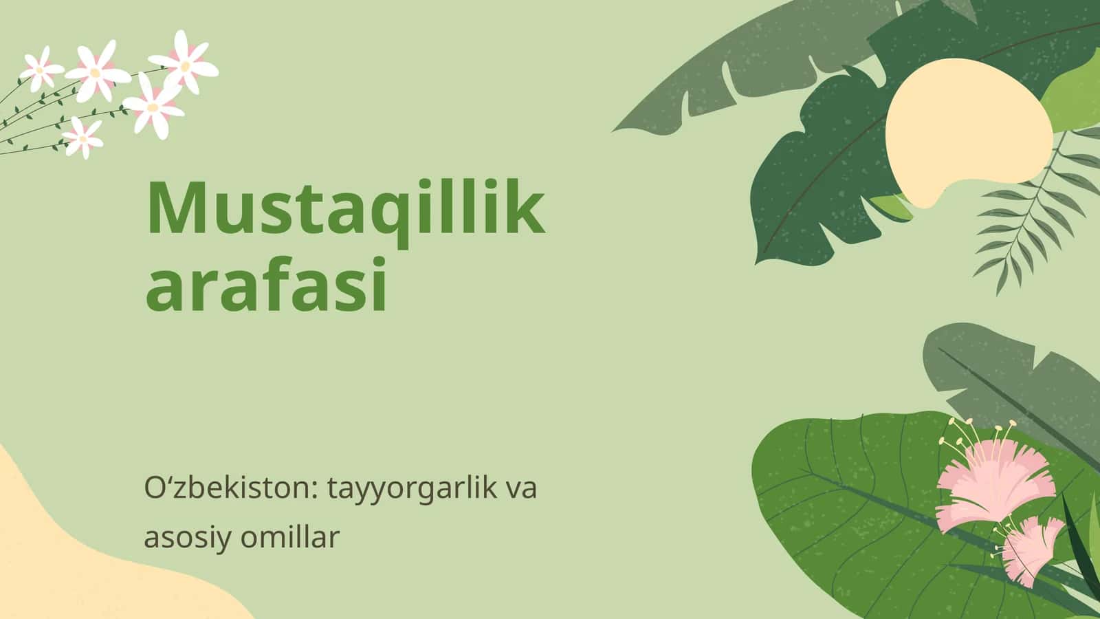 Oʻzbekiston: tayyorgarlik va asosiy omillar 1