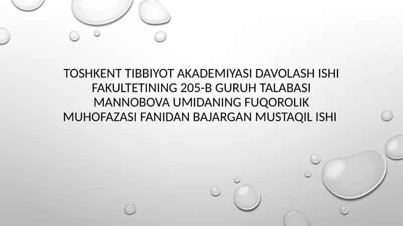 Тоshkеnt Tіbbіуоt Akadеmіyasi dаvo lаshі shіfаkultеtі 1