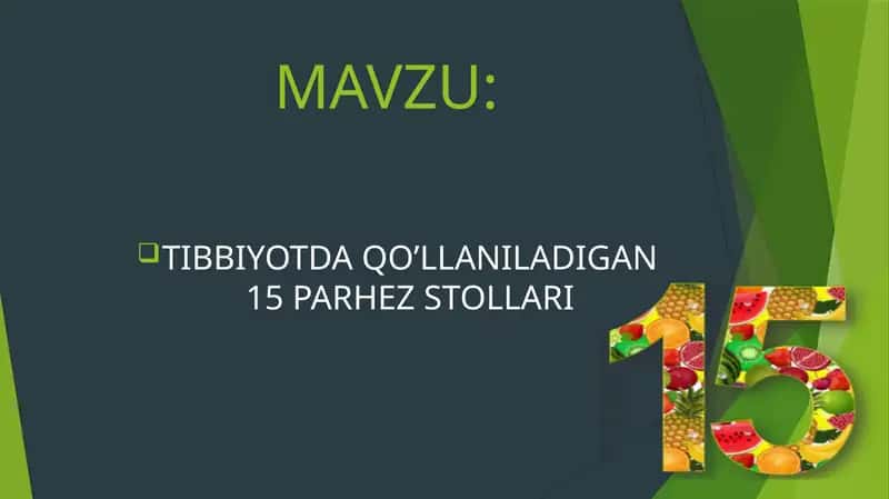 TIBBIYOTDA QO’LLANILADIGAN 15 PARHEZ STOLLARI 1
