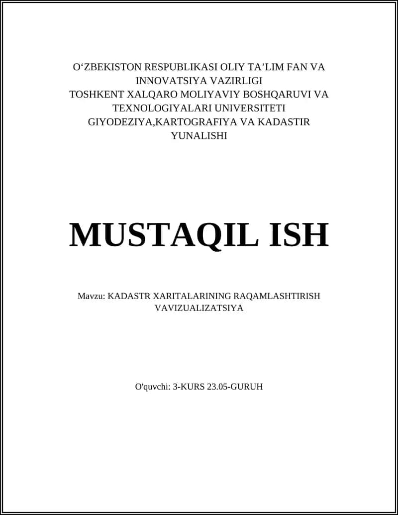 Kadastr Xaritalarining Raqamlashtirish 1