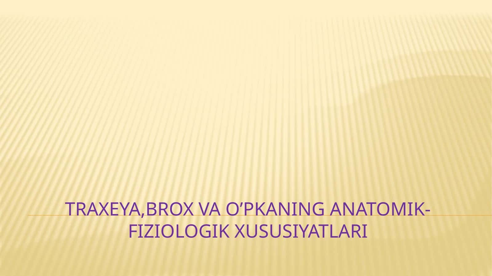 Traxeya,brox va o’pkaning anatomik-fiziologik xususiyatlari 1