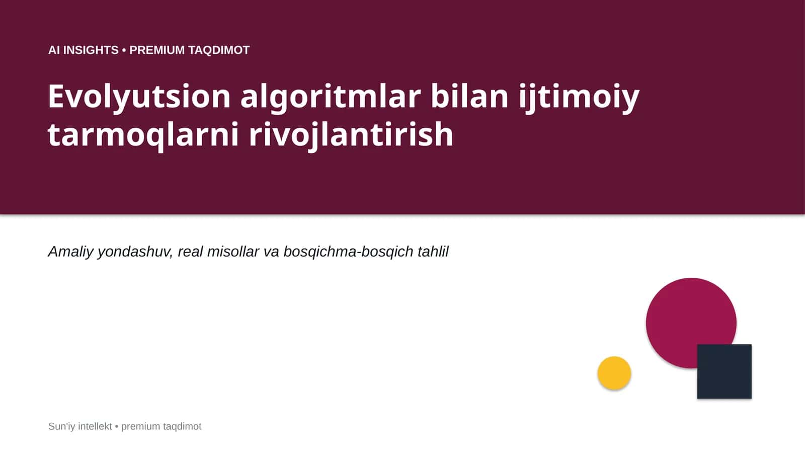 Evolyutsion algoritmlar bilan ijtimoiy tarmoqlarni rivojlantirish 1