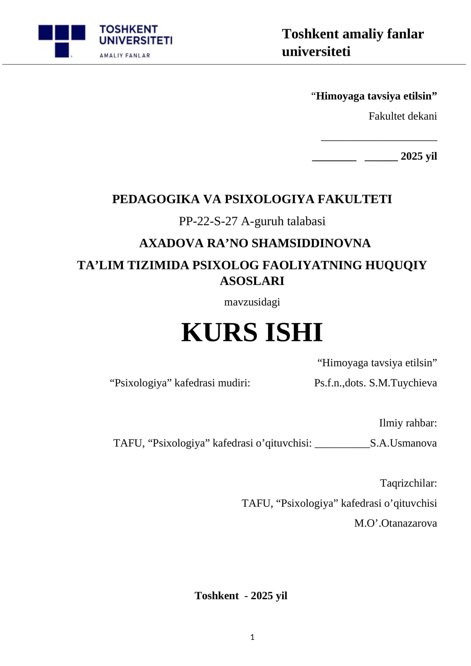 TA’LIM TIZIMIDA PSIXOLOG FAOLIYATNING HUQUQIY ASOSLARI 1