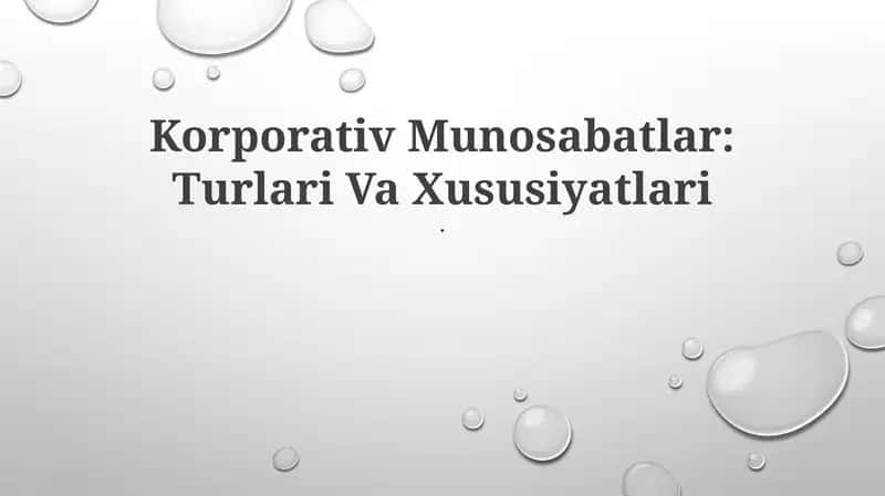 Korporativ Munosabatlar 1