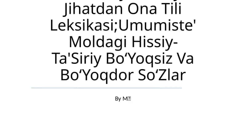 Ona Tilining Nofaol Leksikasi 1