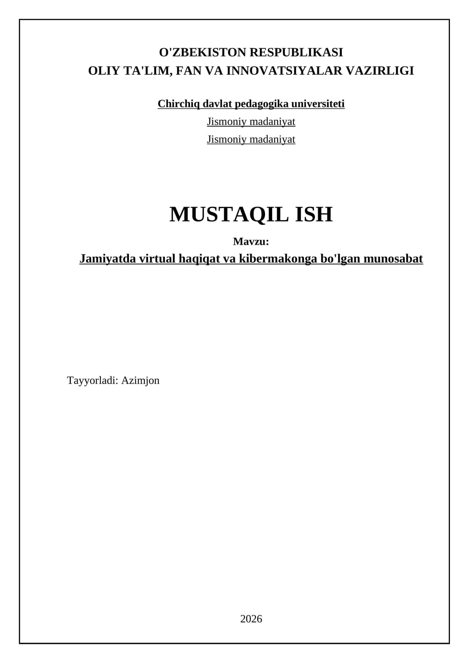 Jamiyatda virtual haqiqat va kibermakonga bo'lgan munosabat 1