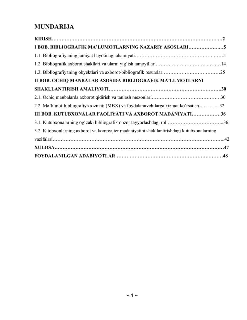 Bibliografiyaning jamiyat hayotidagi ahamiyati 1