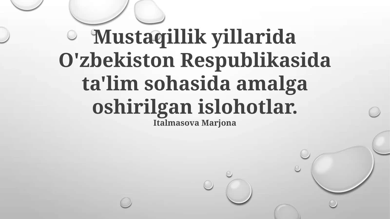 Ta'lim sohasidagi yutuqlar va muammolar tahlili 1