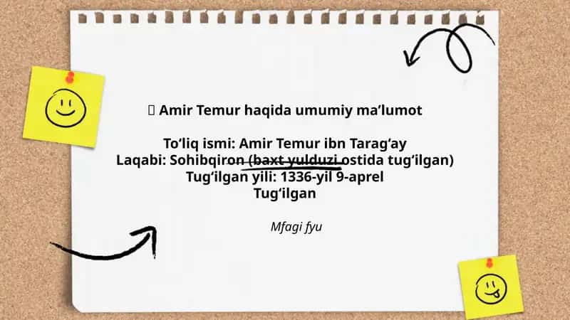 Amir Temur haqida umumiy ma’lumot 1