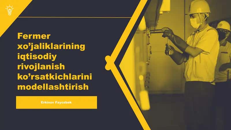 Fermer xo’jaliklarining iqtisodiy rivojlanish ko’rsatkichlarini modellashtirish 1