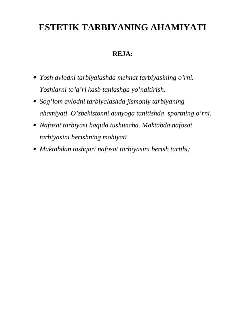 ESTETIK TARBIYANING AHAMIYATI 1