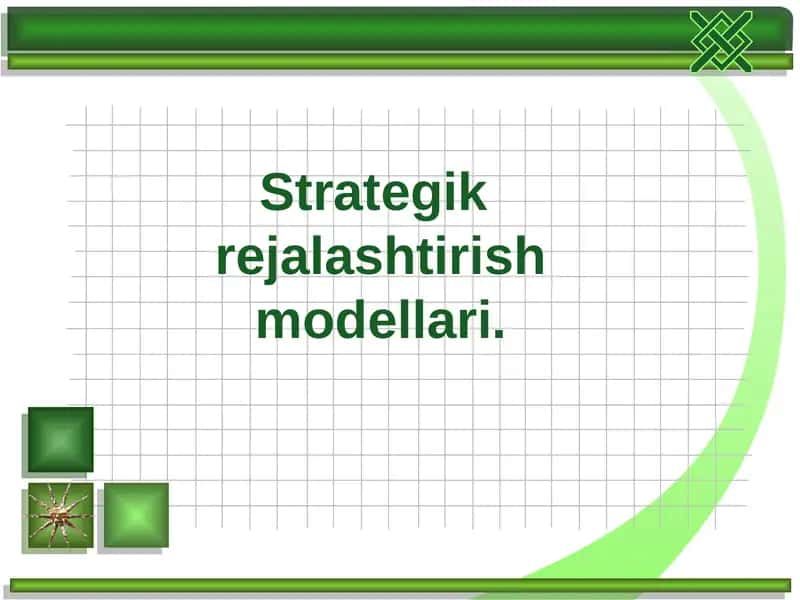 Strategik rejalashtirish modellari. 1