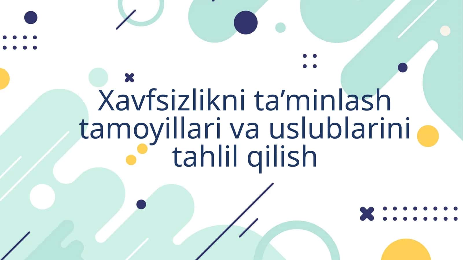Hayotfaoliyati xavfsizligi 1