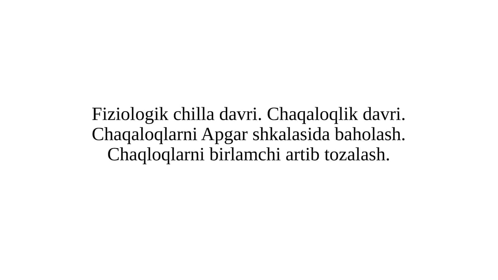 Fiziologik chilla davri mustaqil ish 1