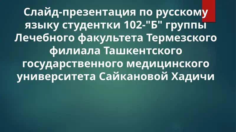 Слайд-презентация по русскому языку 1