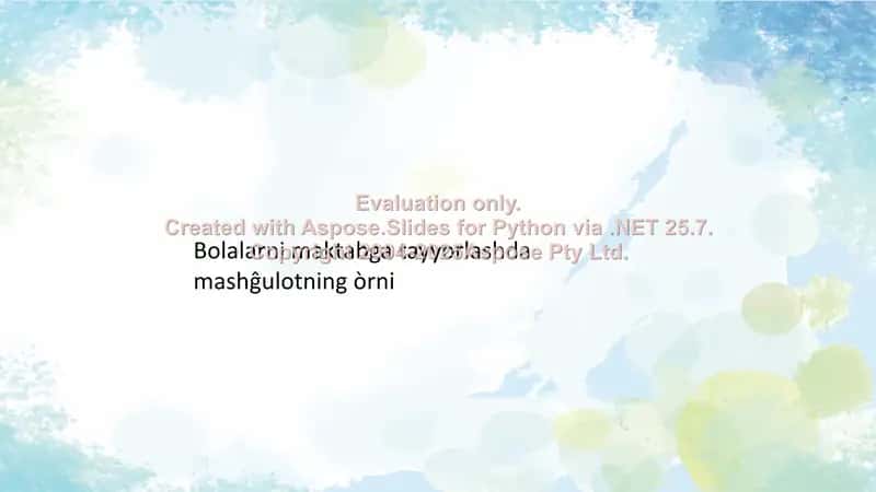 Bolalarni maktabga tayyorlashda mashg'ulotning o'rni 1