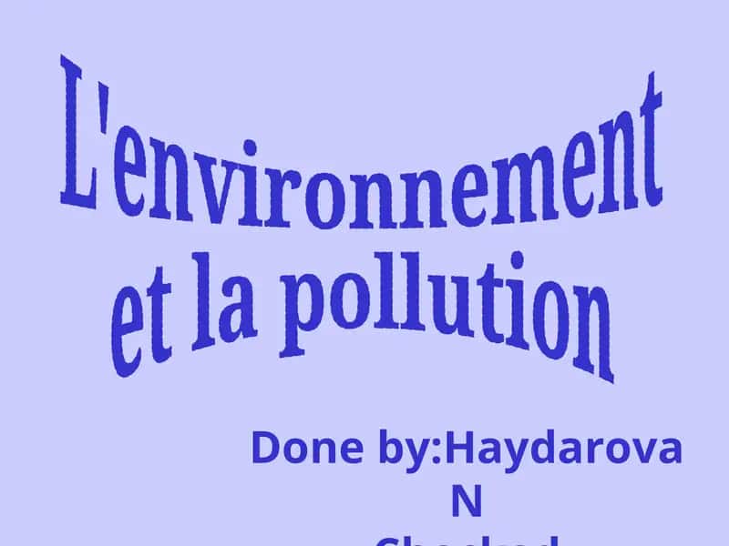 L'environnement et la pollution 1