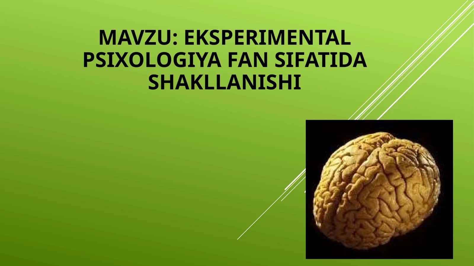 Eksperimental psixologiya fan sifatida shakllanishi 1