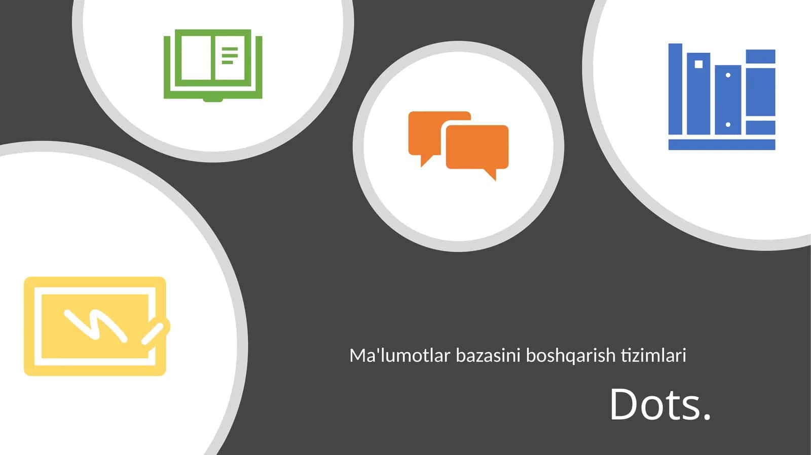 Ma'lumotlar bazasini boshqarish tizimlari 1