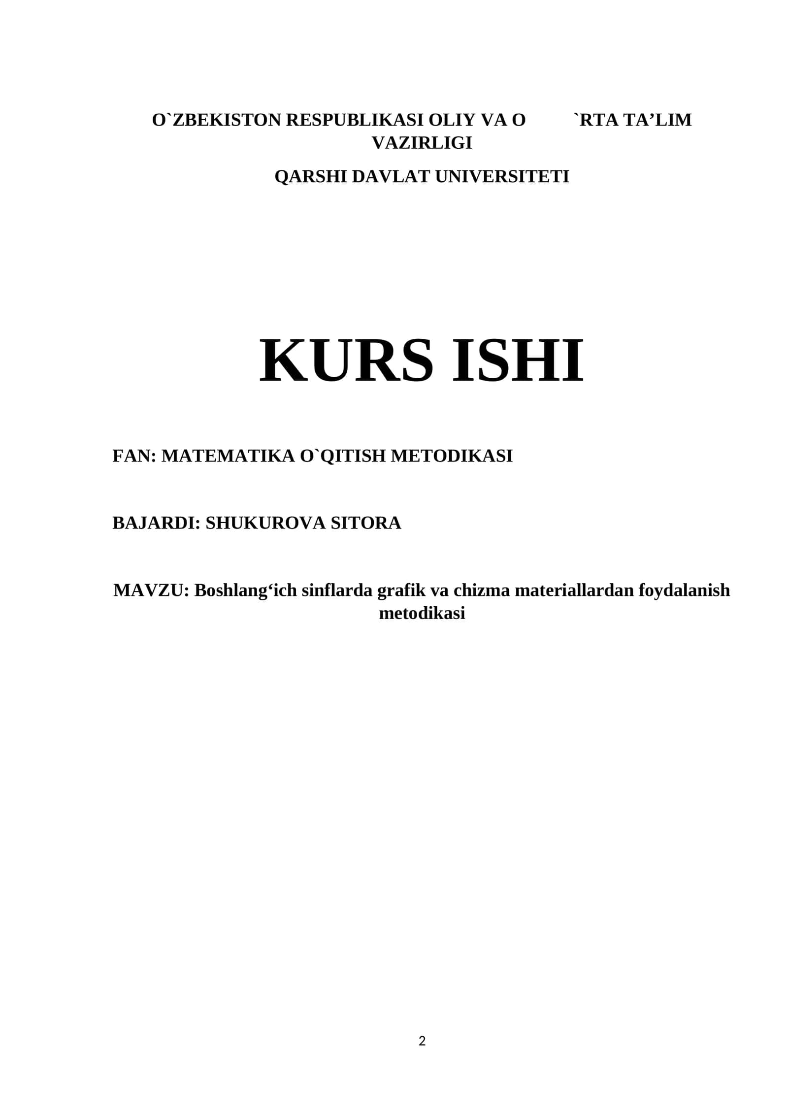 Boshlang‘ich sinflarda grafik va chizma materiallardan foydalanish metodikasi 1