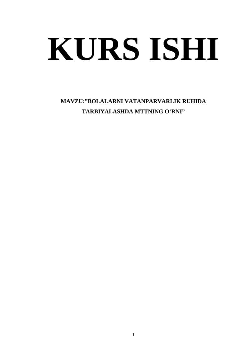 BOLALARNI VATANPARVARLIK RUHIDA TARBIYALASH 1