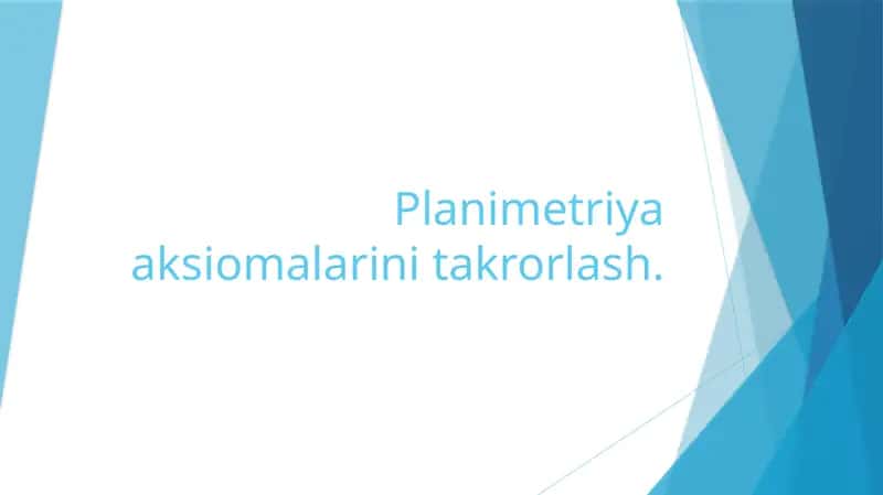 Planimetriya aksiomalari 1