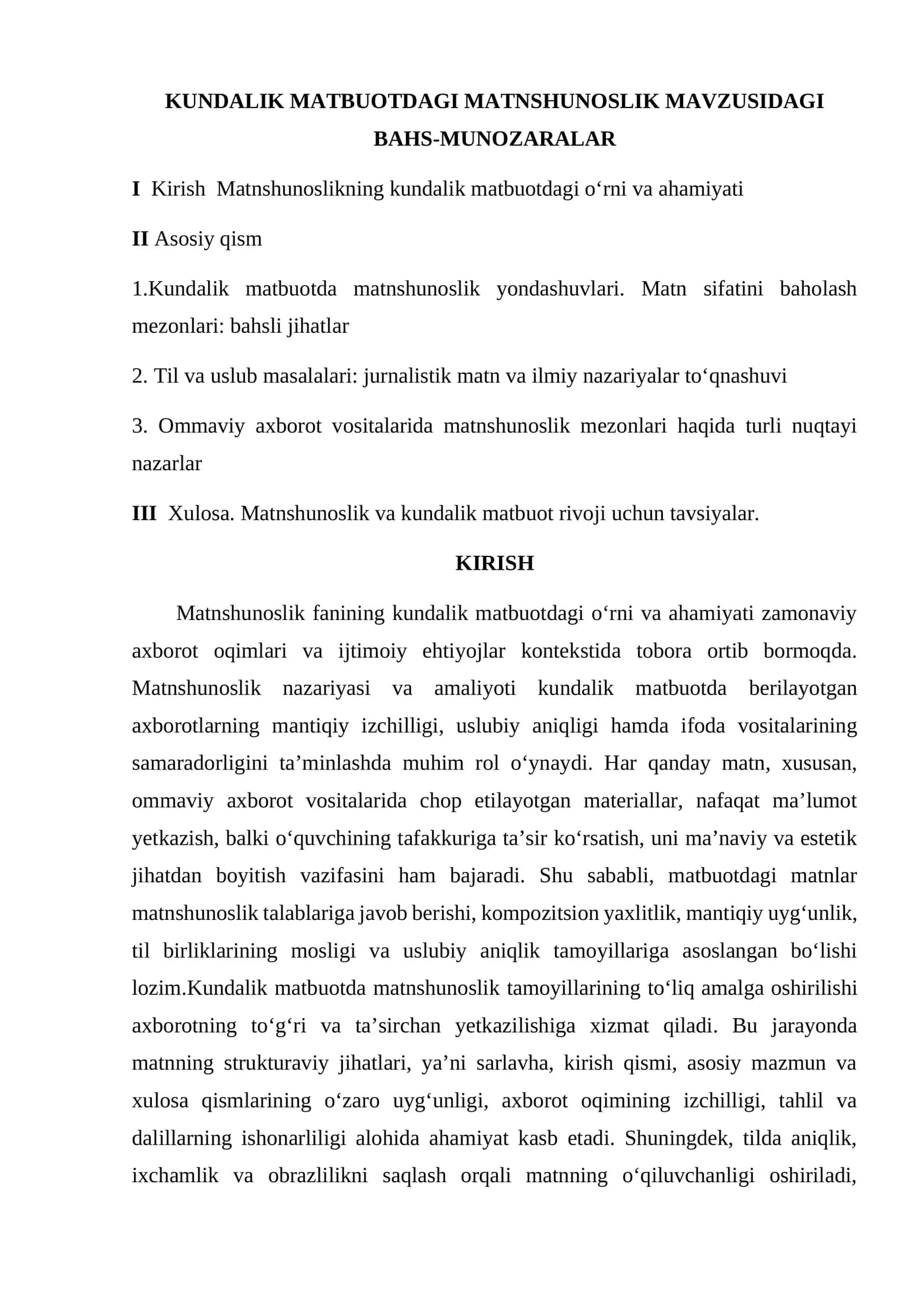 Kundalik Matbuotdagi Matnshunoslik Mavzusidagi Bahs-Munozaralar 1