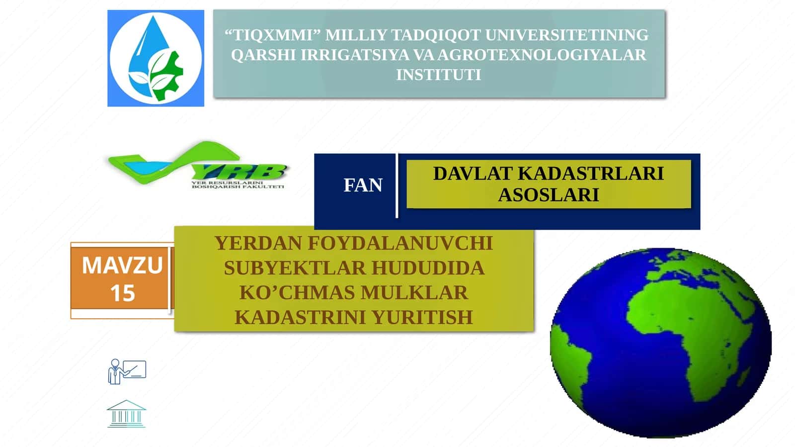 DAVLAT KADASTRLARI ASOSLARI 1