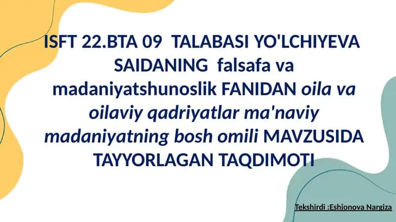 Oiladagi ta'lim 1