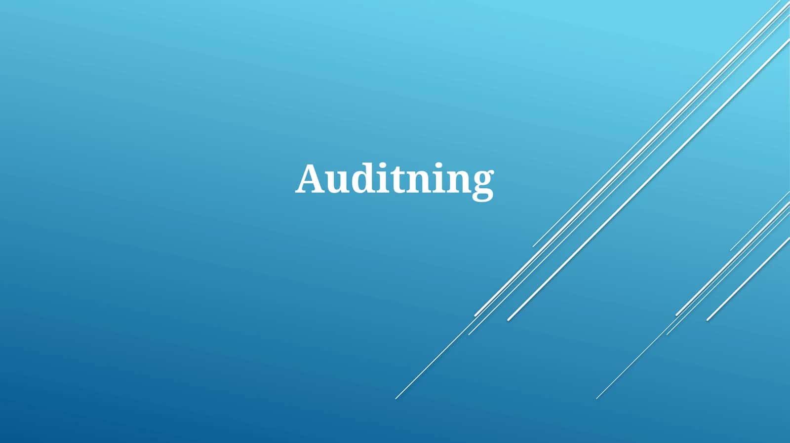 Fundamentals of Auditing 1